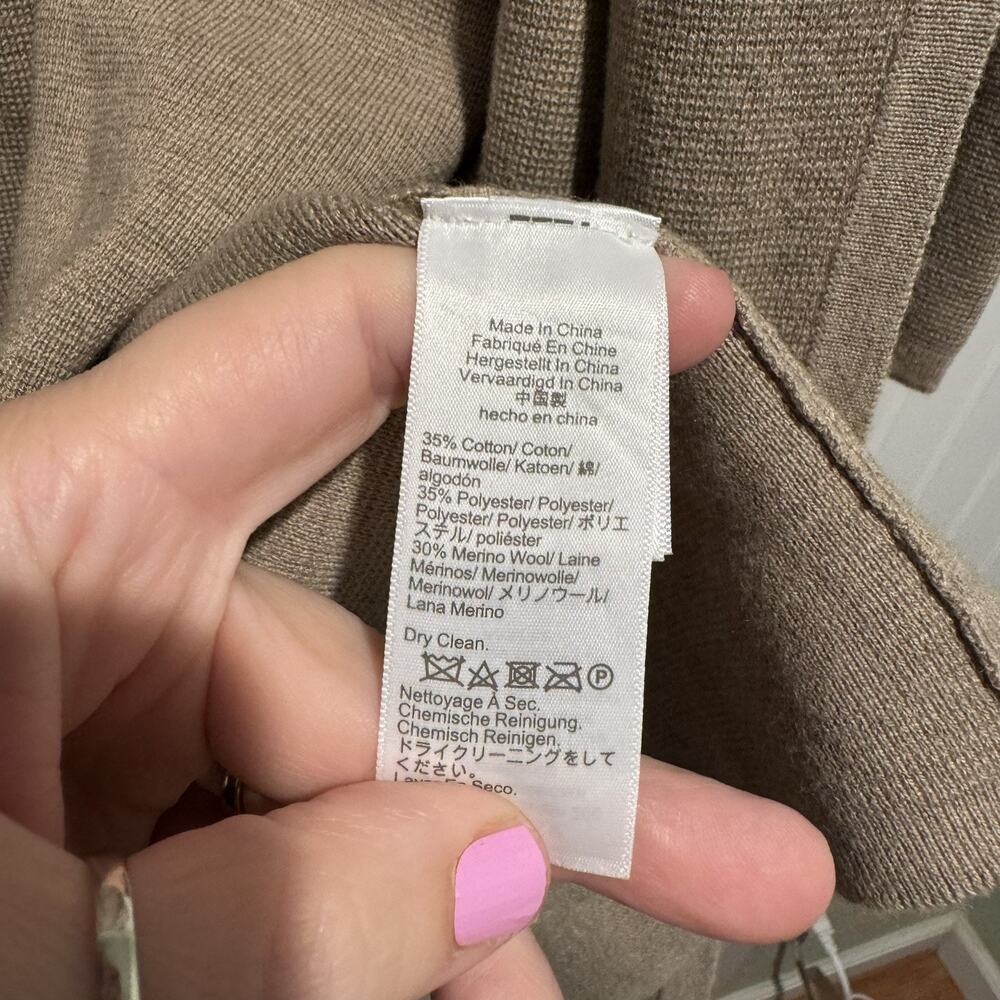 J Crew Beige Juliette Collarless Open Front Cardigan Cotton Wool Plus Size 2X - Picture 6 of 7